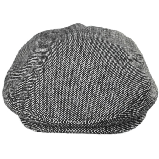 Jaxon Hats | Wholesale Marl Tweed Wool Blend Ivy Cap B2B Pre-Pack | B2B167751 | front | BLACK