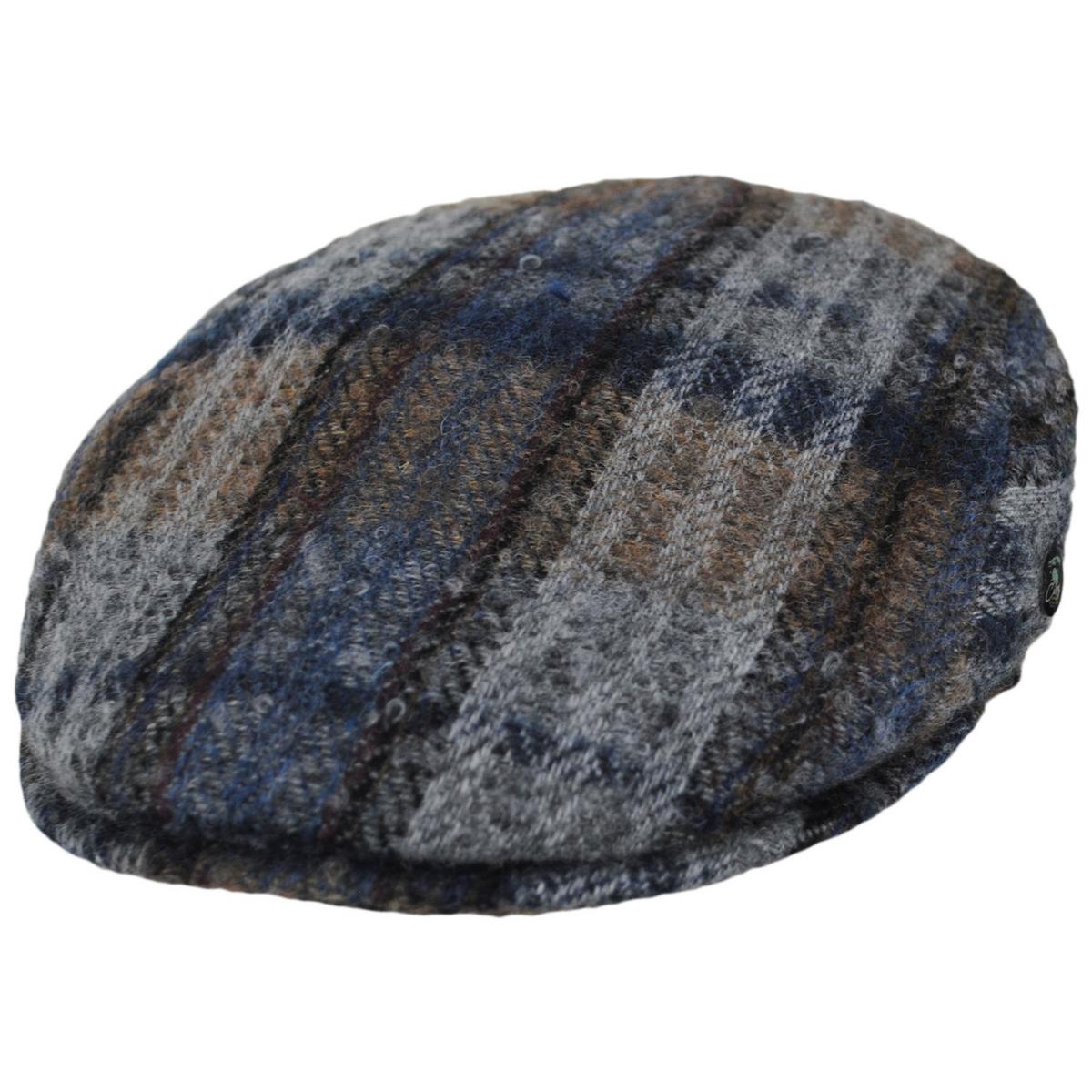 City Sport Caps | Donegal Tweed Wool Plaid Mix Ivy Cap | 175068 | lead | BLUE/GREY