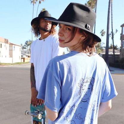 Jaxon Hats | Cotton Oilcloth Safari Fedora Hat | 147252 | lsfone | BLACK