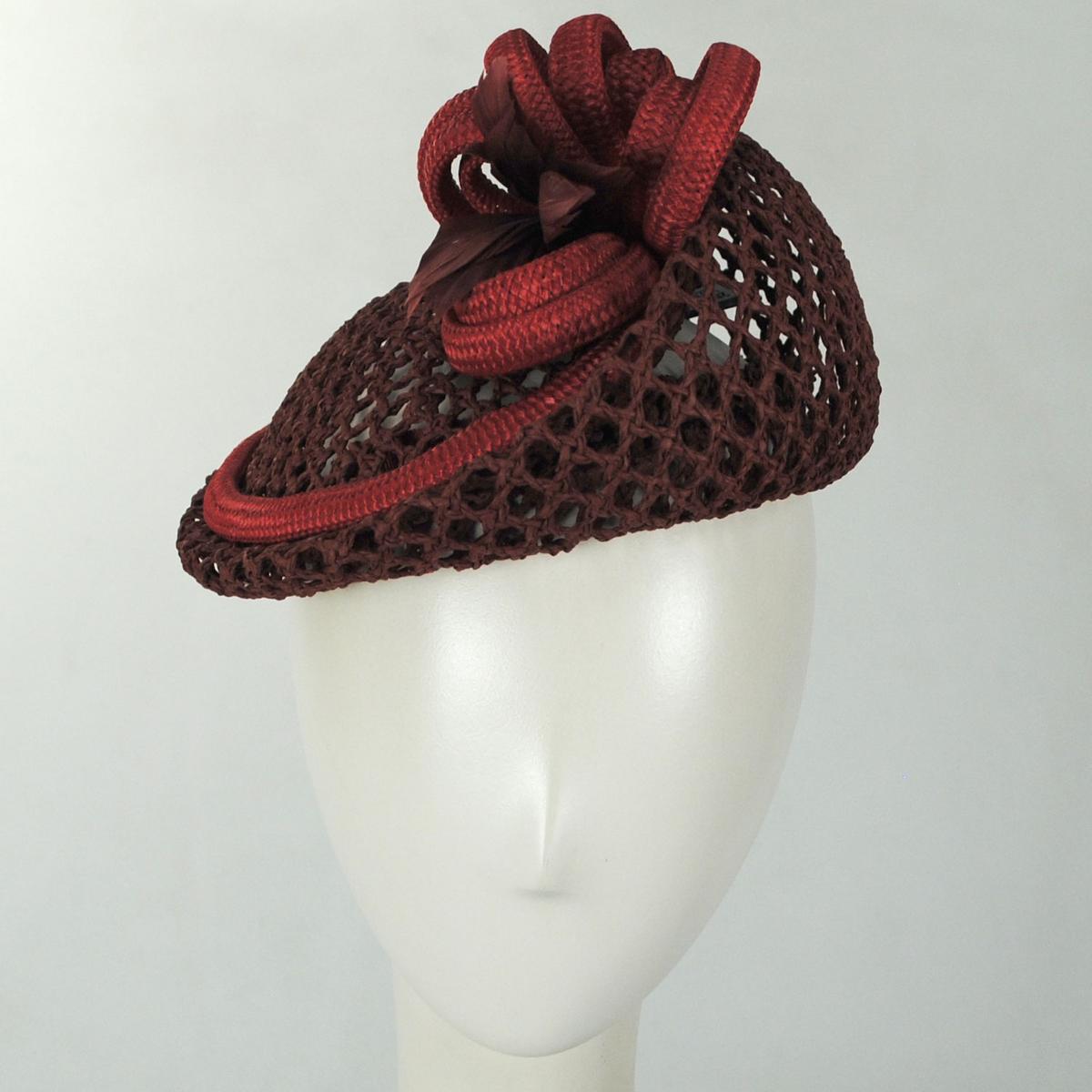 Trellis Mesh Toyo Straw Pillbox Hat