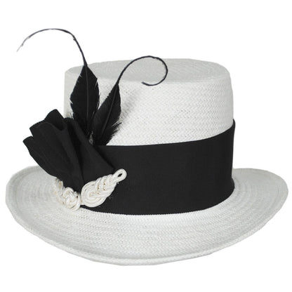 Kathy Jeanne | Tresse Grenouille Toyo Straw Top Hat | 122443 | front | WHITE