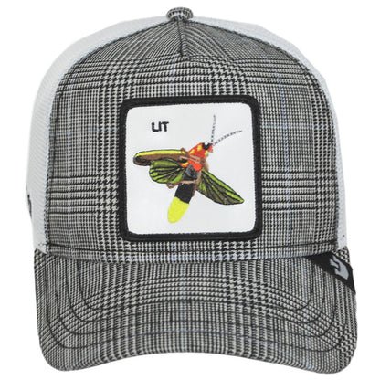 Goorin Bros | Firefly British Plaid Mesh Trucker Snapback Baseball Cap | 200756 | front | BLACK