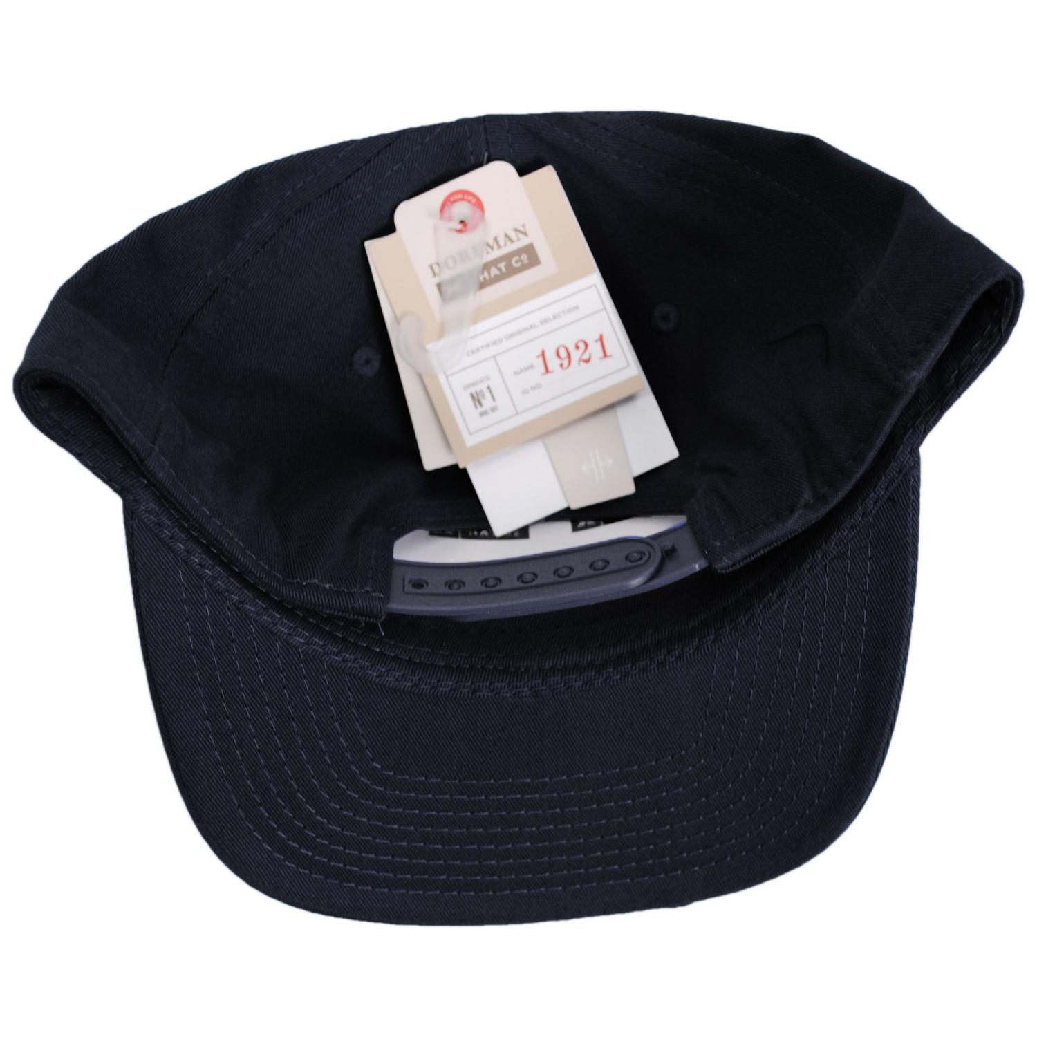 Dorfman Pacific | Mid Pro Cotton Flat Bill Snapback Baseball Cap | 200189 | under | BLACK