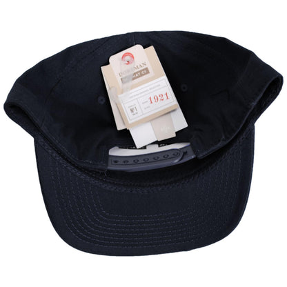 Dorfman Pacific | Mid Pro Cotton Flat Bill Snapback Baseball Cap | 200189 | under | BLACK