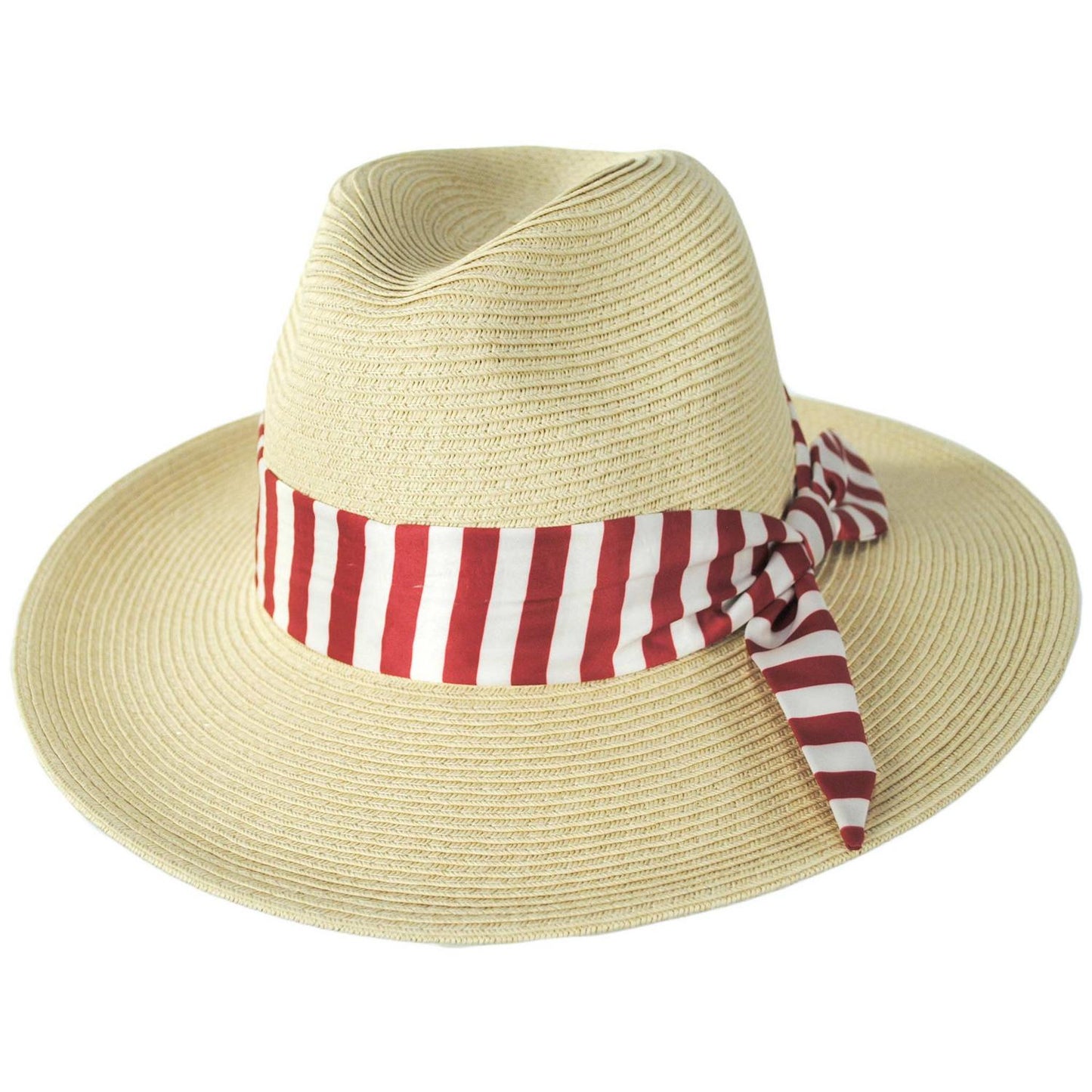 San Diego Hat Company | Gidget Ultrabraid Toyo Straw Fedora Hat | 103594 | lead | RED/WHITE