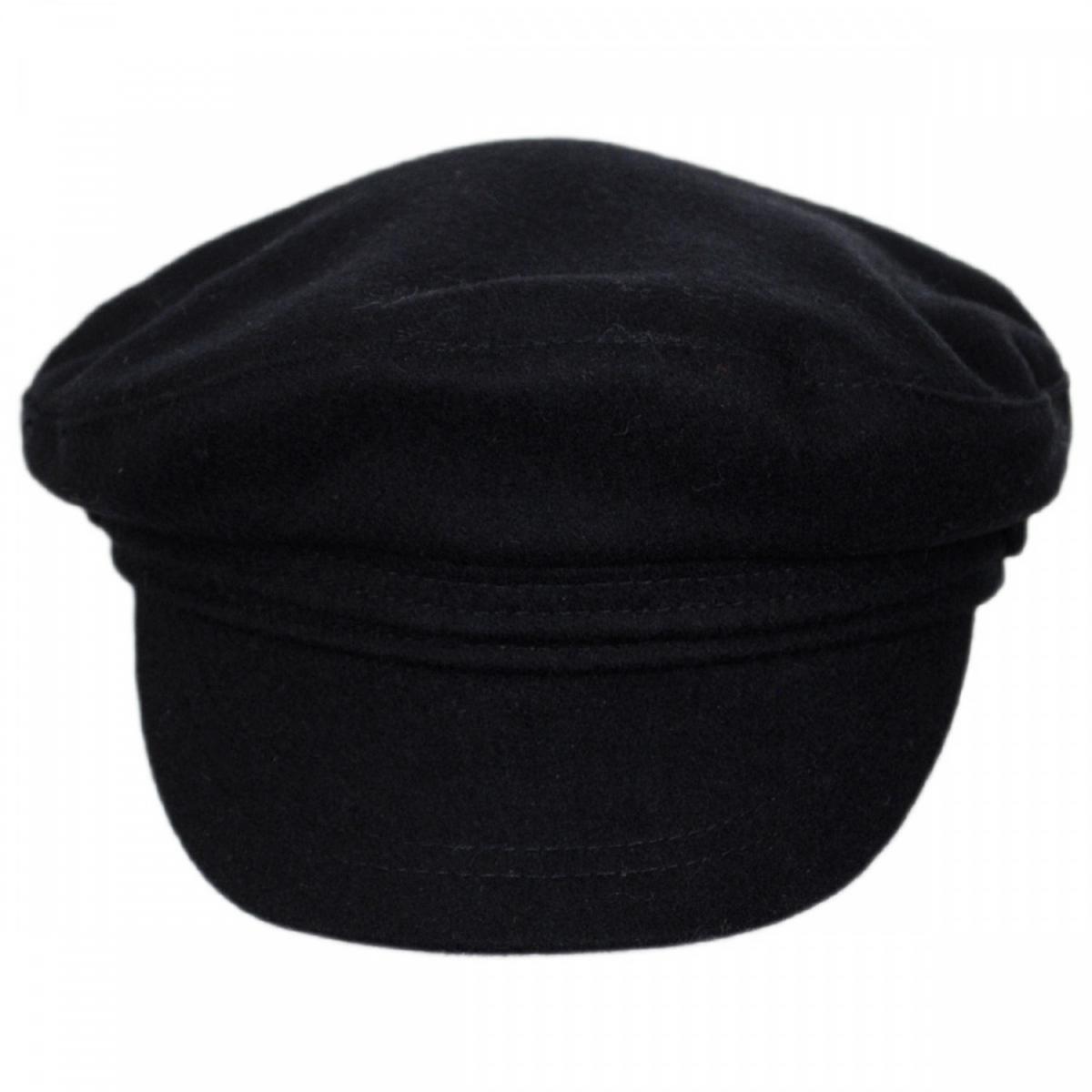 Jaxon Hats | Wool Fiddler's Cap | 181010 | front | BLACK
