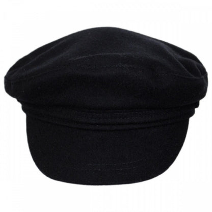Jaxon Hats | Wool Fiddler's Cap | 181010 | front | BLACK