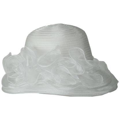 San Diego Hat Company | Organza Mesh Lampshade Dress Hat | 121050 | profile | WHITE