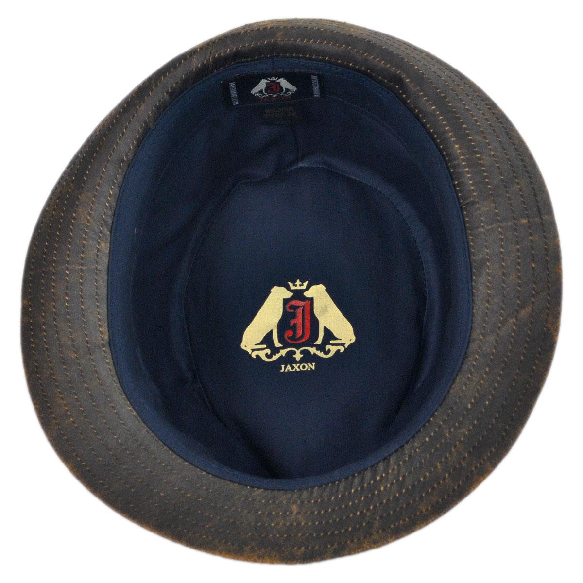 Jaxon Hats | Wholesale Weathered Cotton Trilby Fedora Hat B2B Pre-Pack | B2B142314 | under | BROWN
