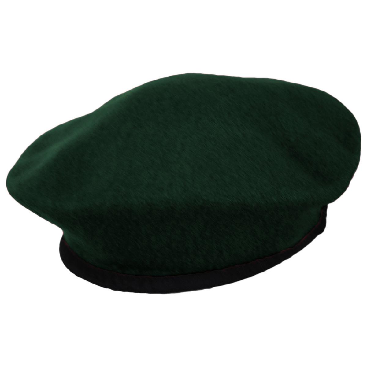 Village Hat Shop | Wool Military Beret | 152540 | lead | DARK GREEN