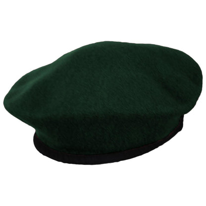 Village Hat Shop | Wool Military Beret | 152540 | lead | DARK GREEN
