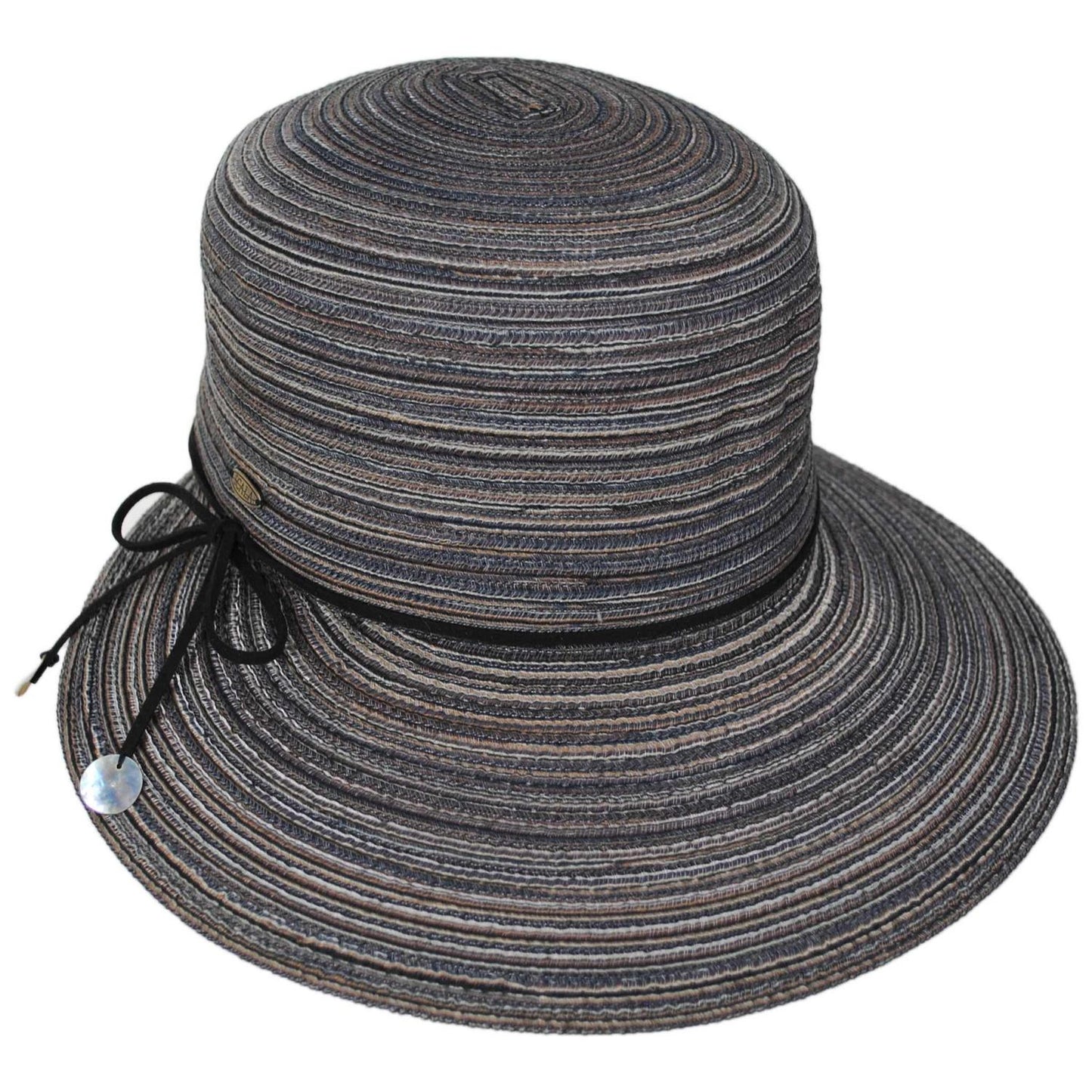 Scala | Teodora Poly Braid Facesaver Cap | 101567 | lead | BLACK
