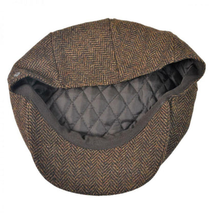 Jaxon Hats | Square Bill Herringbone Wool Ivy Cap | 167755 | under | BROWN