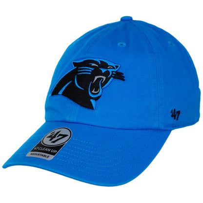 47 Brand | Carolina Panthers NFL Clean Up Strapback Baseball Cap Dad Hat | 203520 | lead | GLACIER BLUE