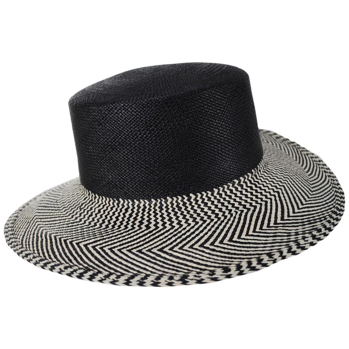 3 Regions Trade Co. | Cordoban Panama Straw Bolero Hat | 128753 | profile | BLACK/NATURAL