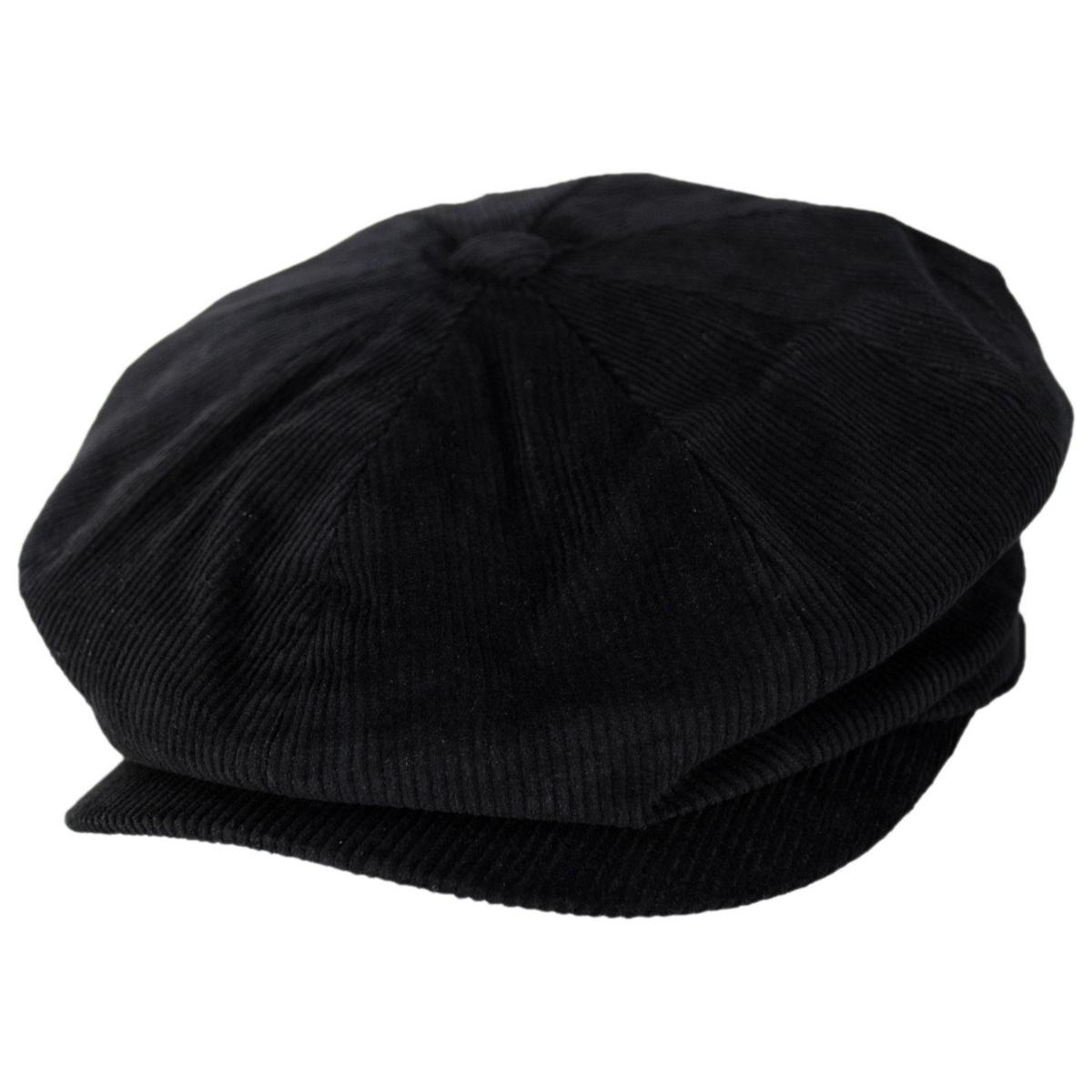 BRIXTON HATS | Brood Baggy Cotton Corduroy Newsboy Cap | 161549CD | lead | BLACK CORDUROY