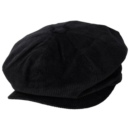 BRIXTON HATS | Brood Baggy Cotton Corduroy Newsboy Cap | 161549CD | lead | BLACK CORDUROY