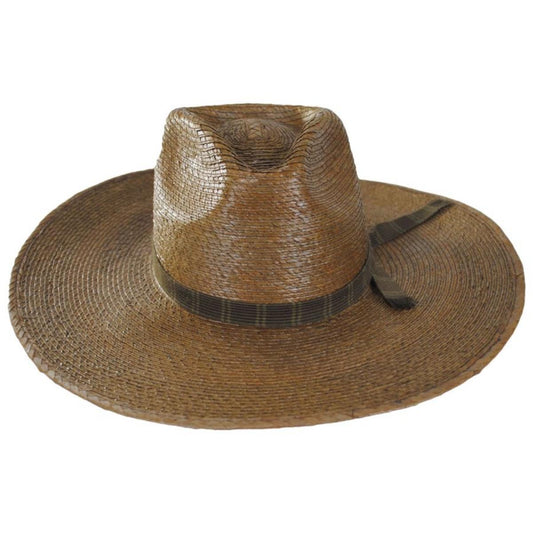 BRIXTON HATS | Leigh Palm Straw Fedora Hat - FINAL SALE | 104046TOF | front | TOFFEE