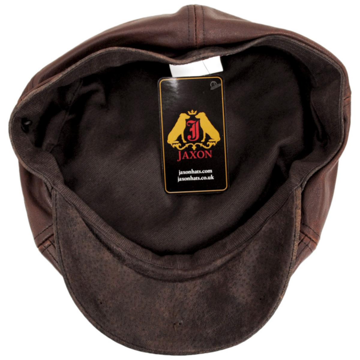 Jaxon Hats | Leather Suede Newsboy Cap | 168202 | under | BROWN