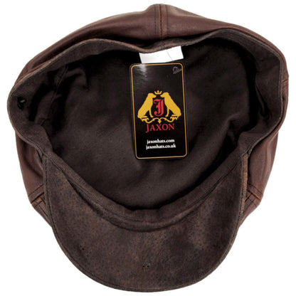 Jaxon Hats | Leather Suede Newsboy Cap | 168202 | under | BROWN