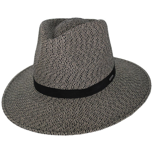 BRIXTON HATS | Carolina Toyo Straw Travel Fedora Hat | 104060 | lead | BLACK/NATURAL