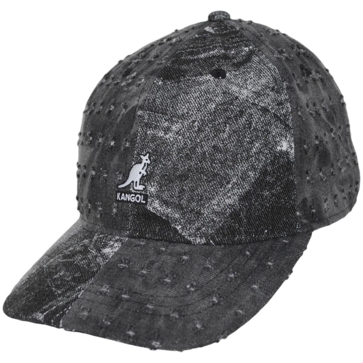 Kangol | Denim Mashup Strapback Baseball Cap Dad Hat | 201132 | lead | BLACK TROMPE LOEIL