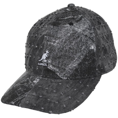 Kangol | Denim Mashup Strapback Baseball Cap Dad Hat | 201132 | lead | BLACK TROMPE LOEIL