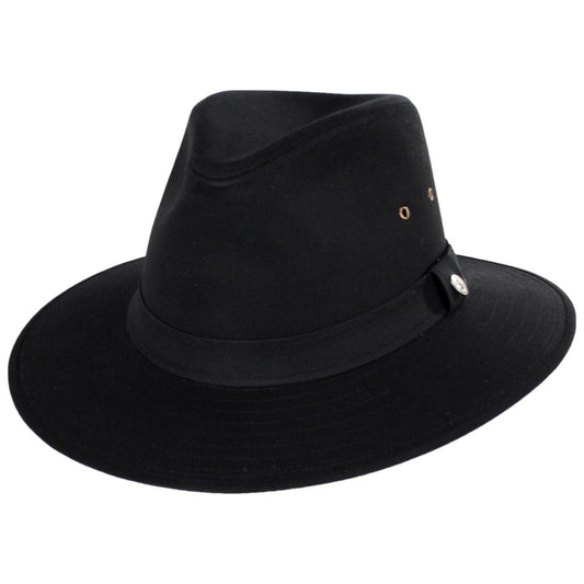 Jaxon Hats | Wholesale Cotton Oilcloth Safari Fedora Hat B2B Pre-Pack | B2B147252 | lead | BLACK