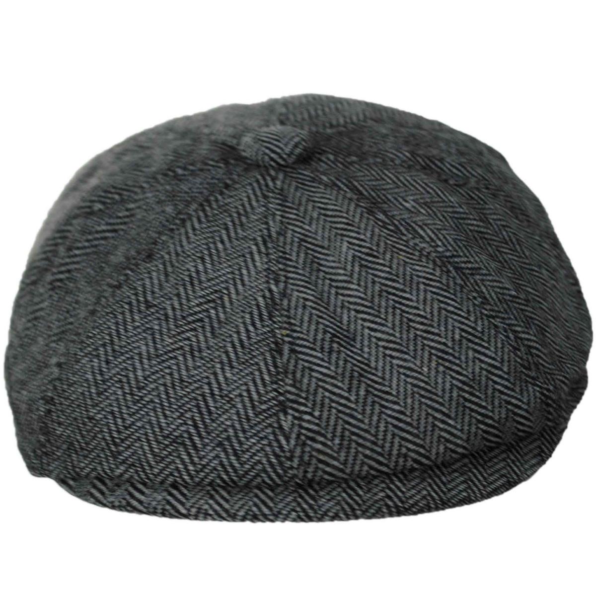 Jaxon Hats | Herringbone Wool Blend Newsboy Cap | 167780 | front | GREY