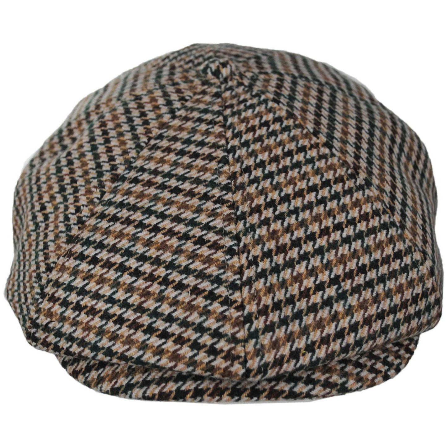 BRIXTON HATS | Brood Wool Houndstooth Newsboy Cap | 161511 | front | DUSTED OCHRE/KHAKI/VERDANT GREEN