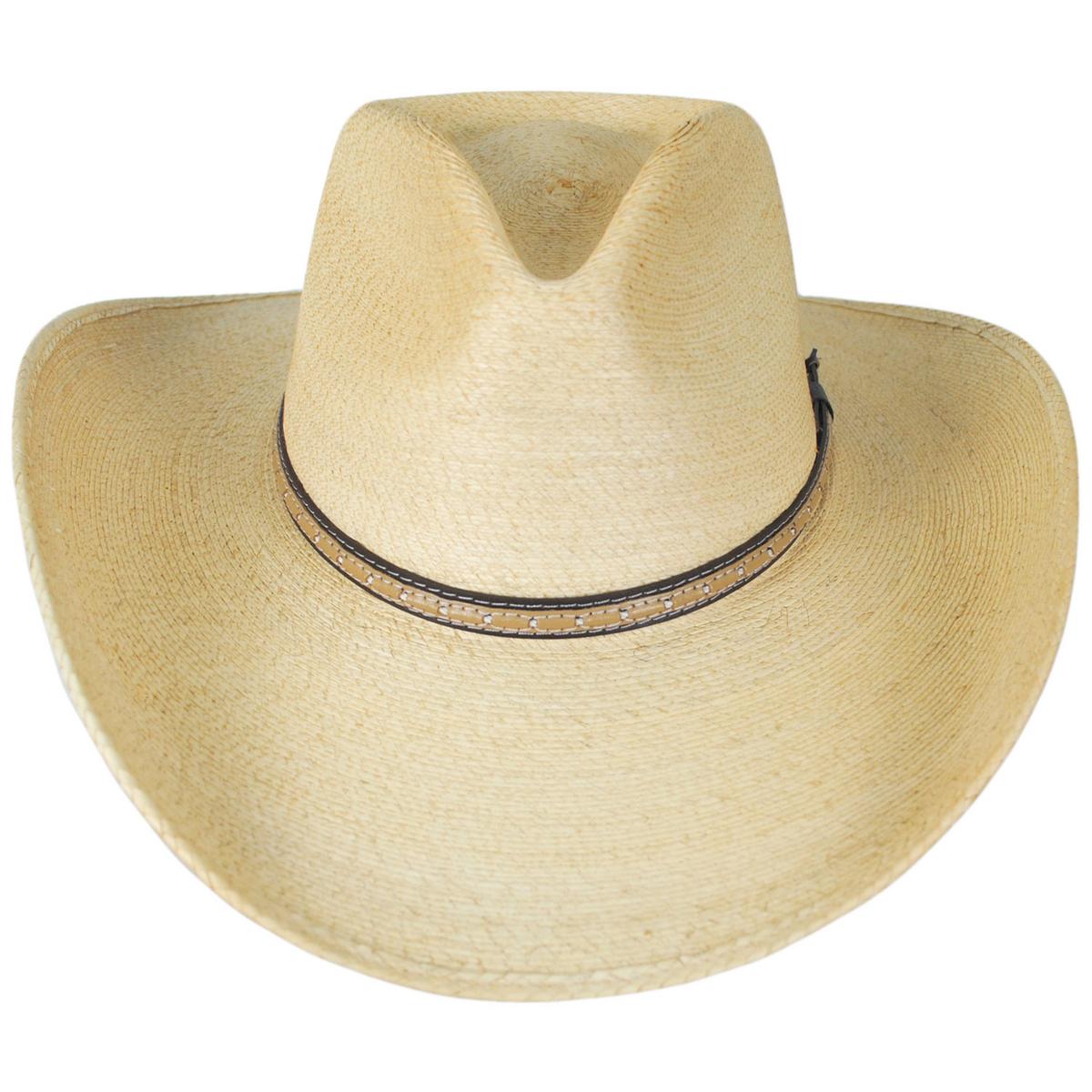 Stetson | Stetson Sawmill Palm Leaf Straw Western Hat | 126969 | front | NATURAL TAN