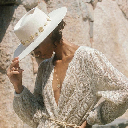 Lack of Color | Seaside Wool Felt Boater Hat | 124313 | lsftwo | IVORY