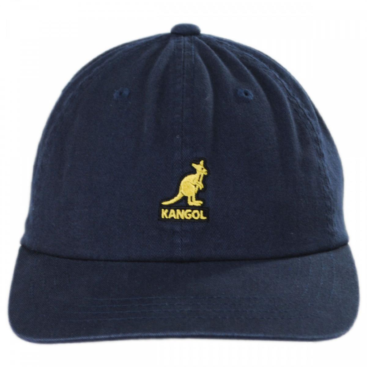 Kangol | Washed Cotton Strapback Baseball Cap Dad Hat | 201173 | front | NAVY