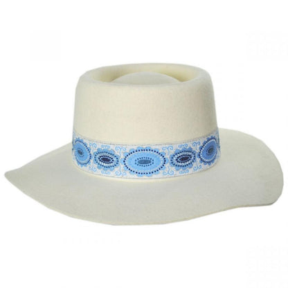 Lack of Color | Lolita Wool Felt Boater Hat | 124315 | front | AZURE