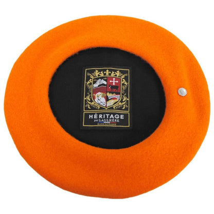 Heritage par Laulhere | Authentique Classic Wool Beret | 151058 | profile | ORANGE