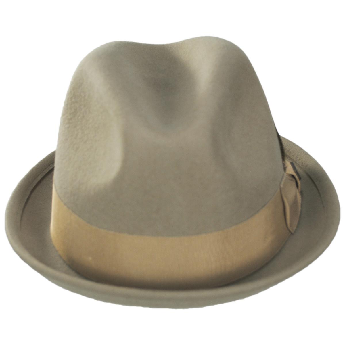 BRIXTON HATS | Gain Wool Felt Fedora Hat - Sand | 135600SSB | front | SAND/SAND/BROWN