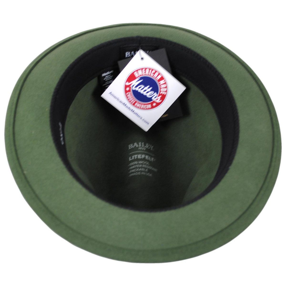 Bailey 1922 | Tino Wool LiteFelt Trilby Fedora Hat | 130008 | under | WILD GREEN