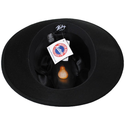 Bailey 1922 | Criss Wool LiteFelt Long Teardrop Fedora Hat | 130157 | under | BLACK