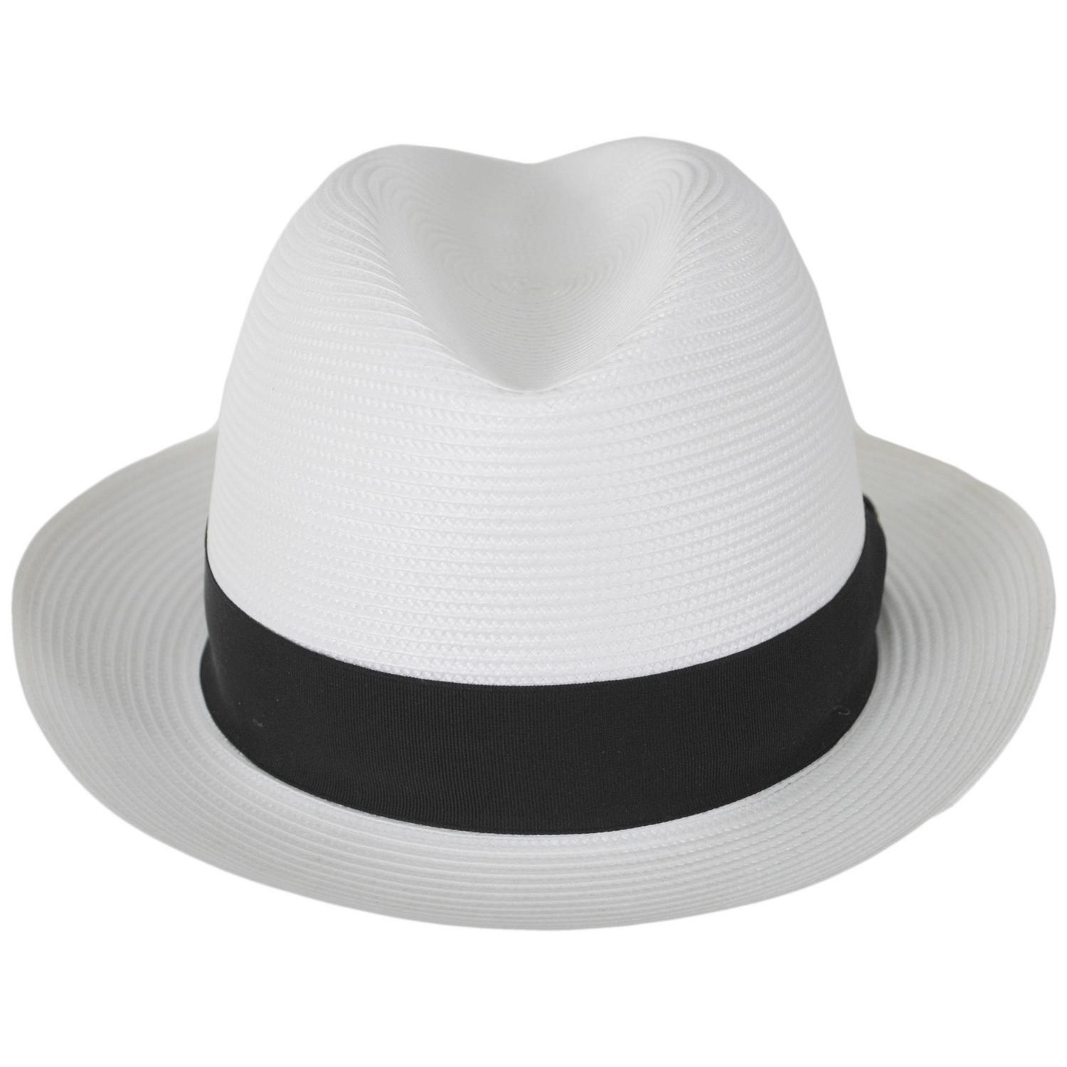Stetson | Parker Florentine Milan Straw Fedora Hat | 127072 | front | WHITE