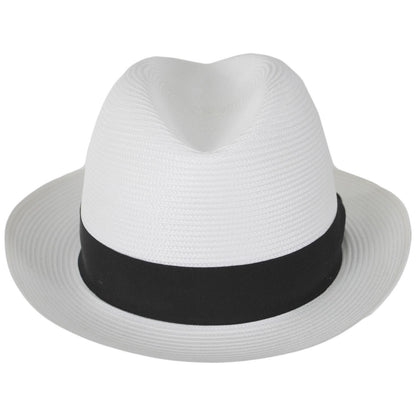 Stetson | Parker Florentine Milan Straw Fedora Hat | 127072 | front | WHITE
