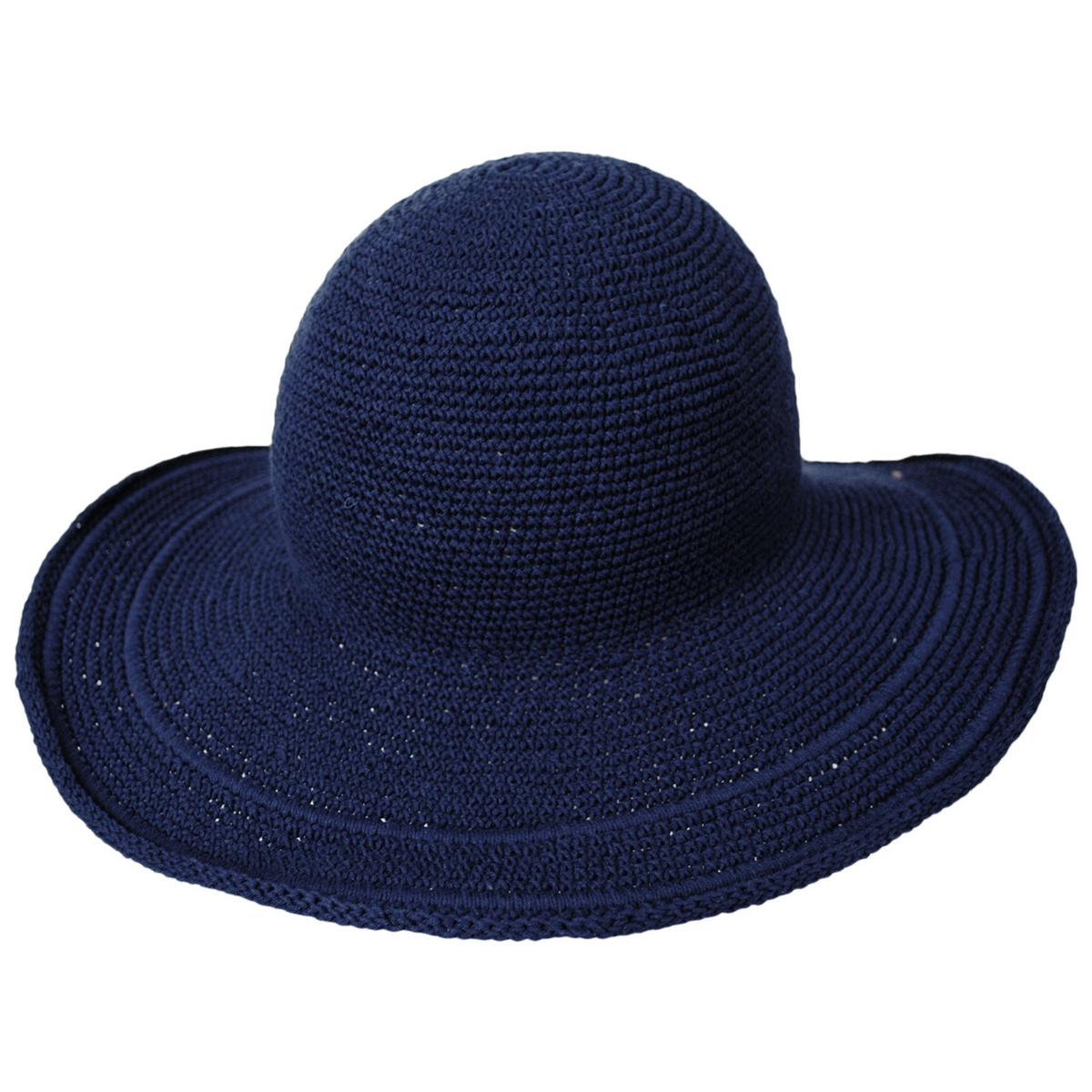 San Diego Hat Company | Bali Cotton Crochet Sun Hat  | 108934 | lead | NAVY