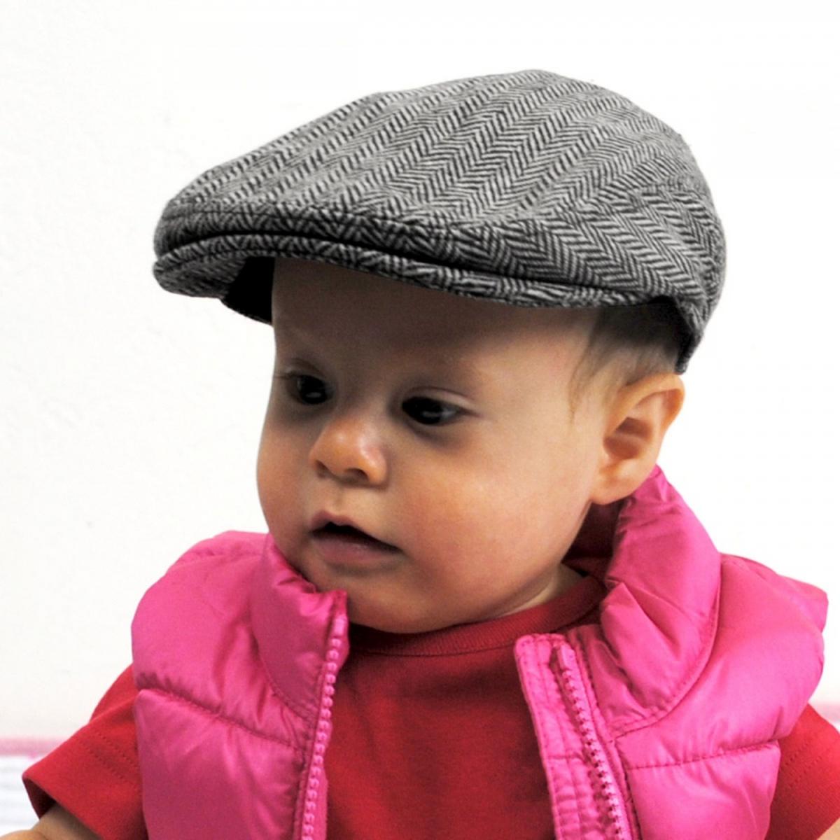 Jaxon Hats | Baby Herringbone Wool Blend Ivy Cap | 512111 | lsfthree | CHARCOAL