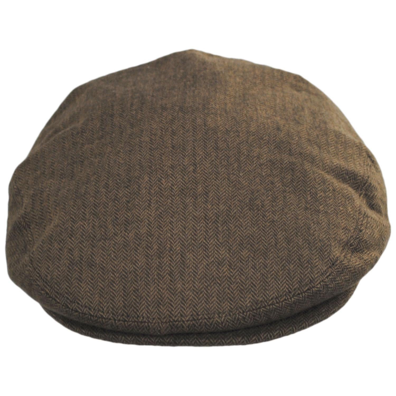 Baskerville Hat Company | Swansea Cotton Herringbone Ivy Cap | 167677 | front | BROWN/TAN