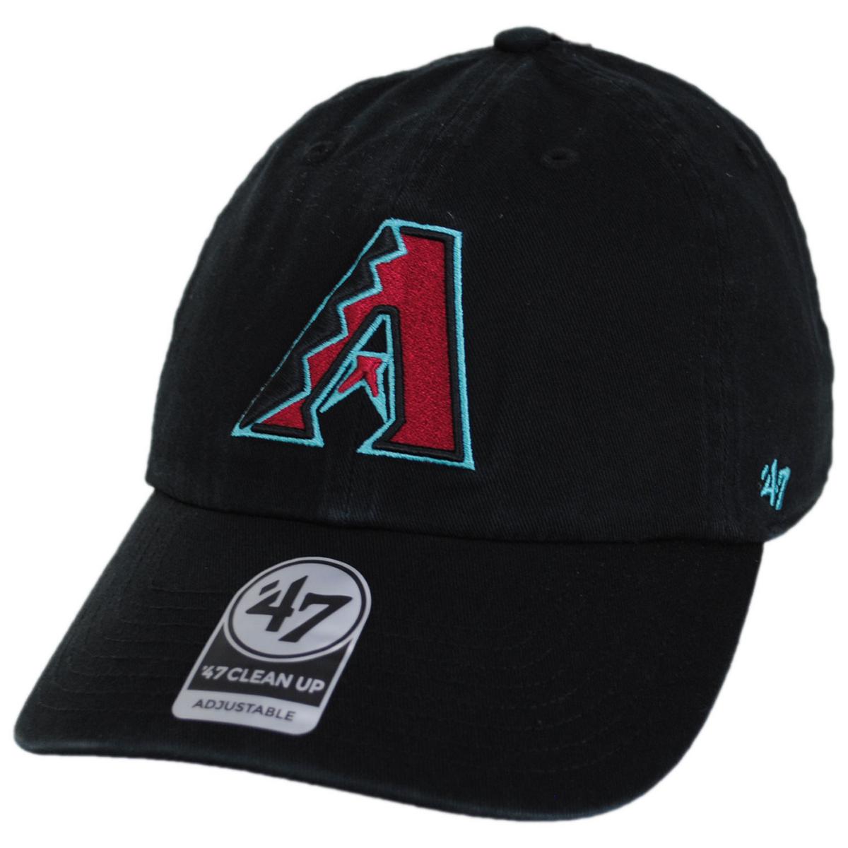 47 Brand | Arizona Diamondbacks MLB Clean Up Strapback Baseball Cap Dad Hat | 203091 | lead | BLACK