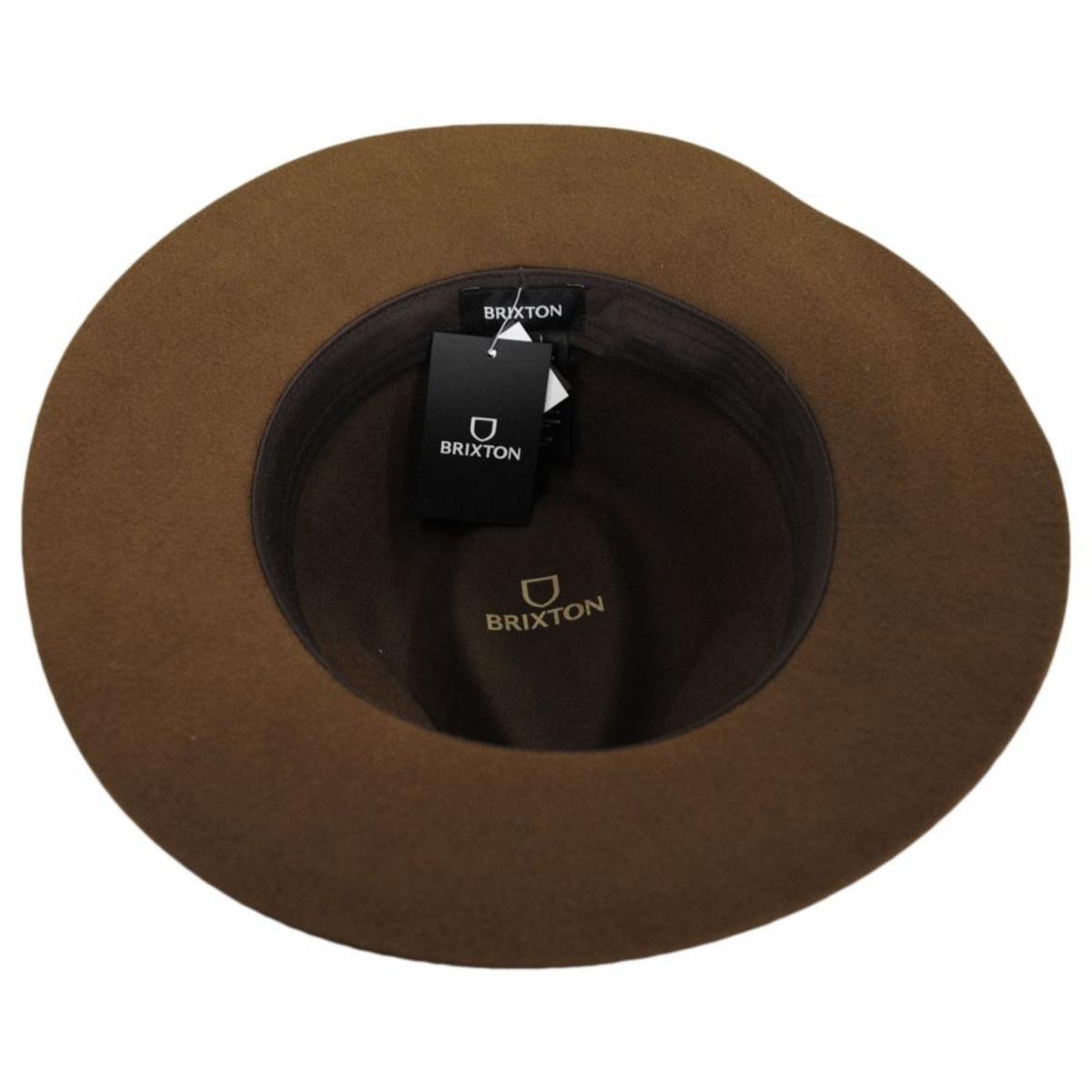 BRIXTON HATS | Wesley Packable Wool Felt Fedora Hat - Coffee | 135638COF | under | COFFEE