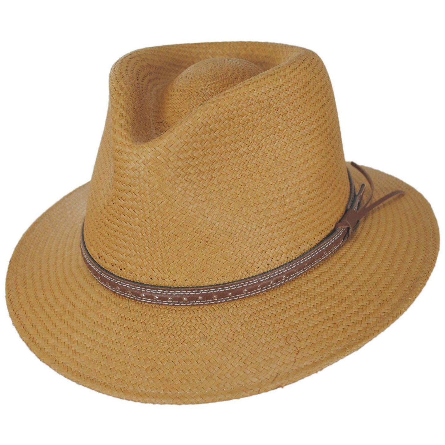 Bailey 1922 | Atwood Panama Straw Safari Fedora Hat | 127933 | lead | TAN