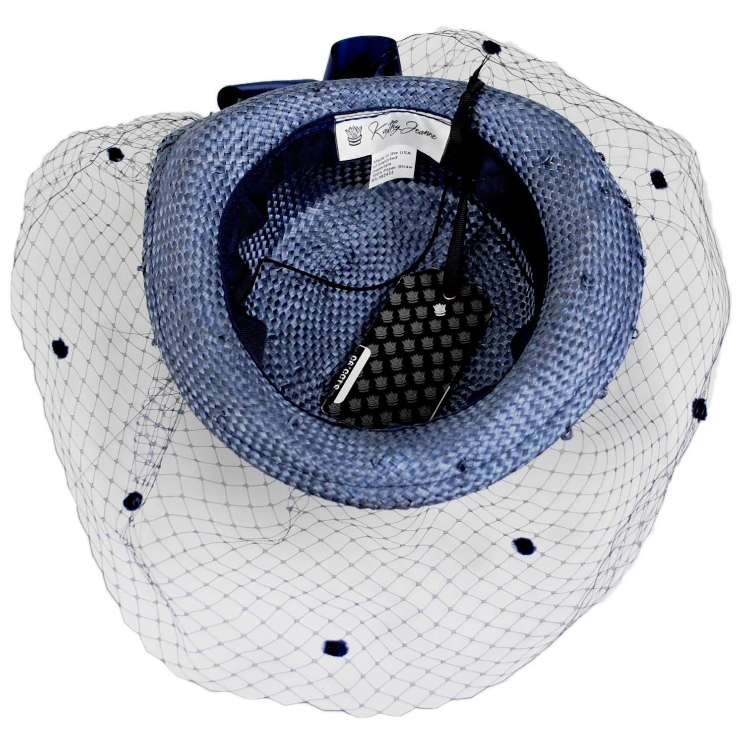 Kathy Jeanne | Barca Sisal Straw Doll Dress Hat | 122453 | under | NAVY