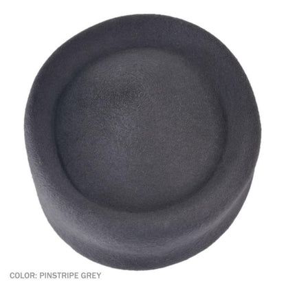 Bollman Hat Company | Heritage Collection 1960s Jackie Wool Felt Pillbox Hat | 123293 | profile | PINSTRIPE GREY
