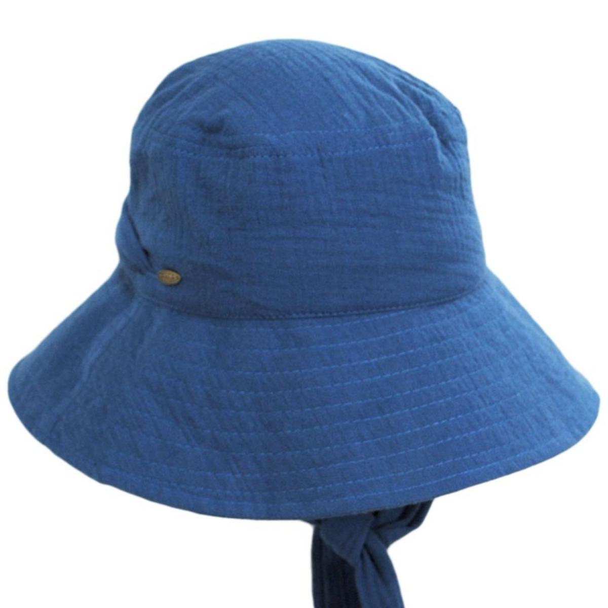 Scala | Bernadette Cotton Bucket Hat | 106438 | lead | BLUE
