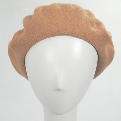 Village Hat Shop | Wholesale Wool Fashion Beret B2B Pre-Pack | B2B152500 | front | CAMEL
